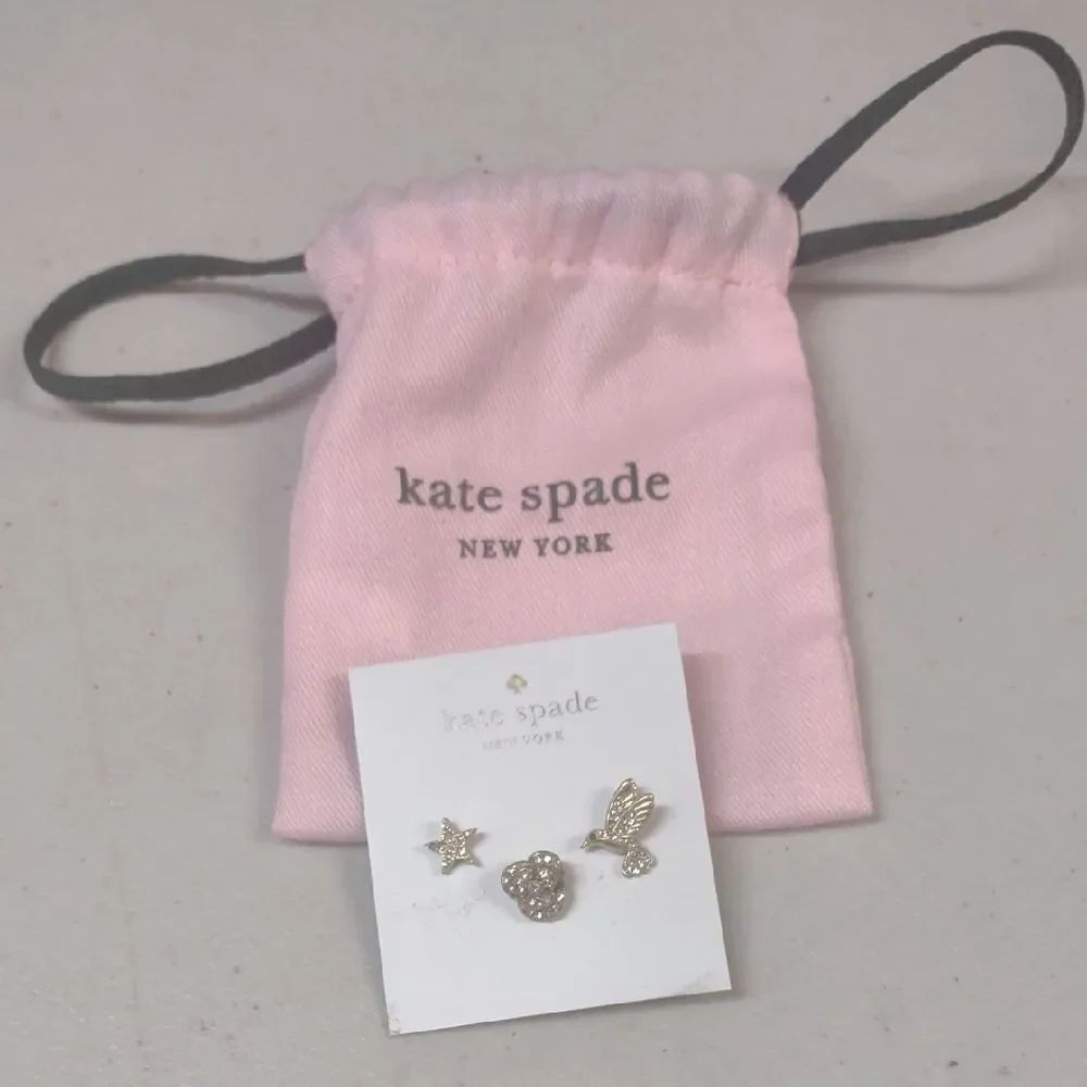 Kate Spade Grandma's Closet Gold Tone Earrings Trio - New